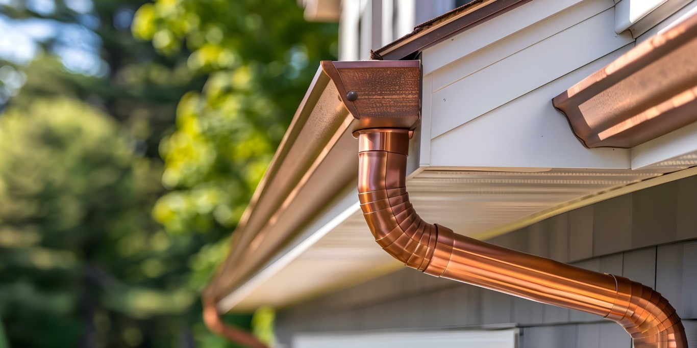Copper and Galvanized Steel Gutters